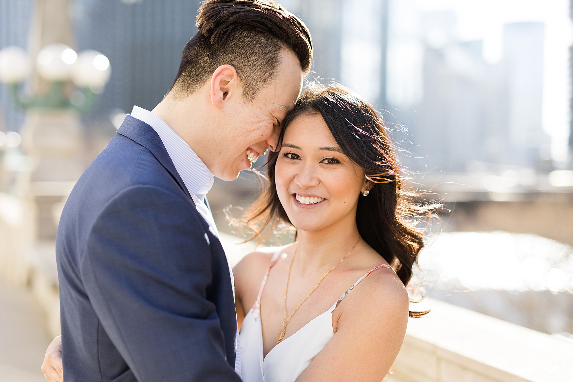 A classic early spring engagement in Downtown Chicago by Breanne Rochelle Photography.