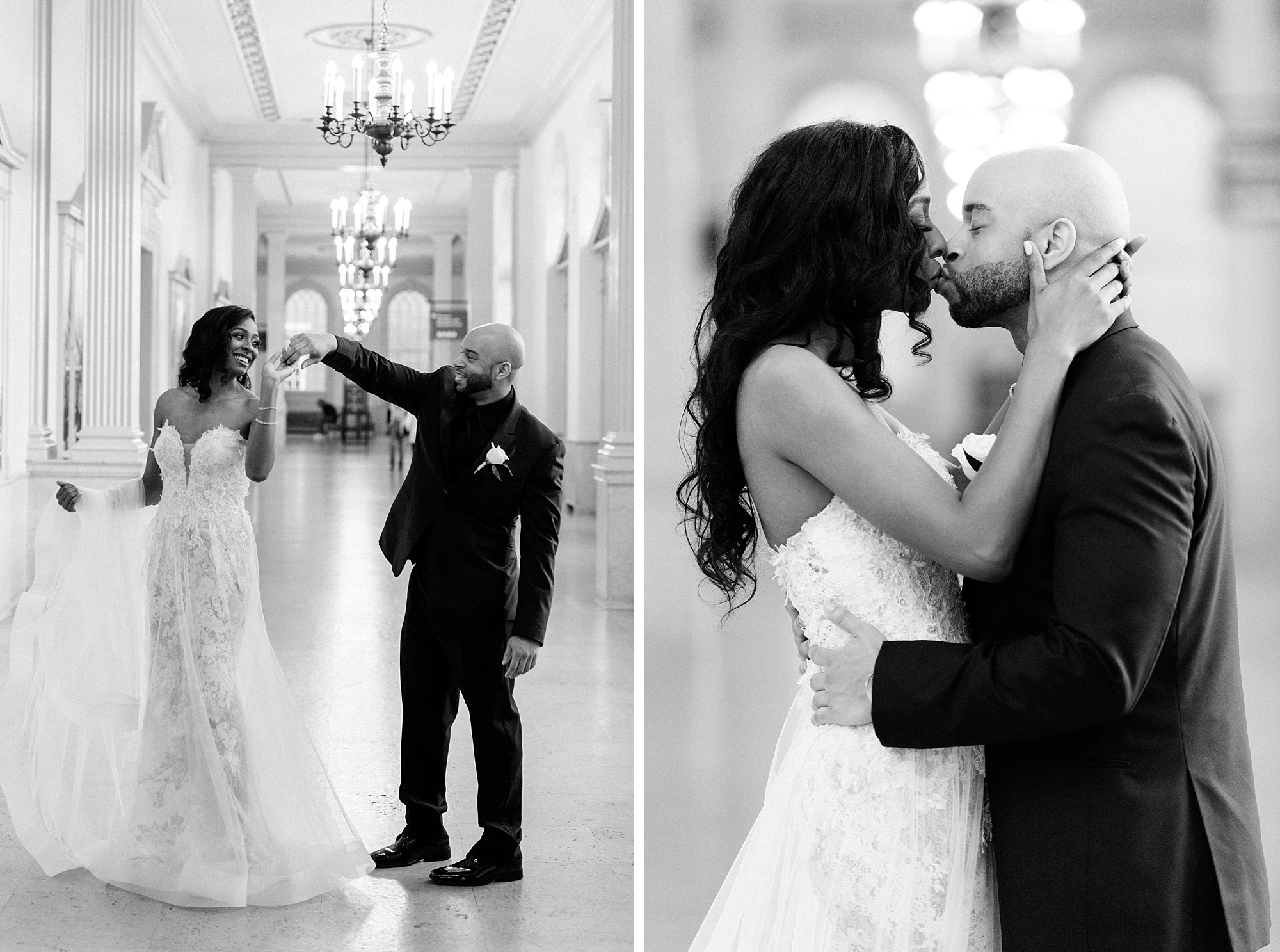 An elegant springtime Lovett Hall wedding at The Henry Ford filled with white and fuchsia orchids, roses, and touches of Greece by Breanne Rochelle Photography. 
