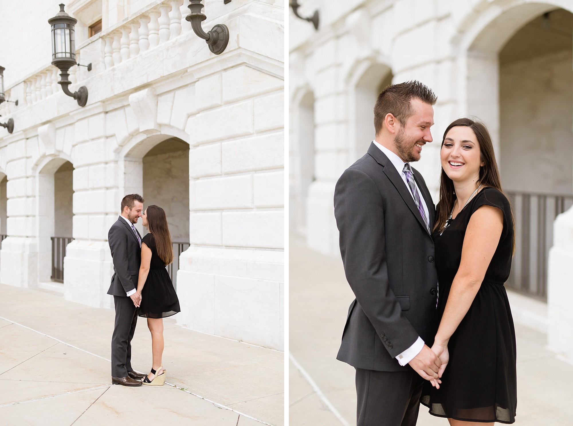 Late summer Downtown Detroit engagement session at Detroit Institute of Arts, Capitol Park, and Z Lot by Breanne Rochelle Photography.