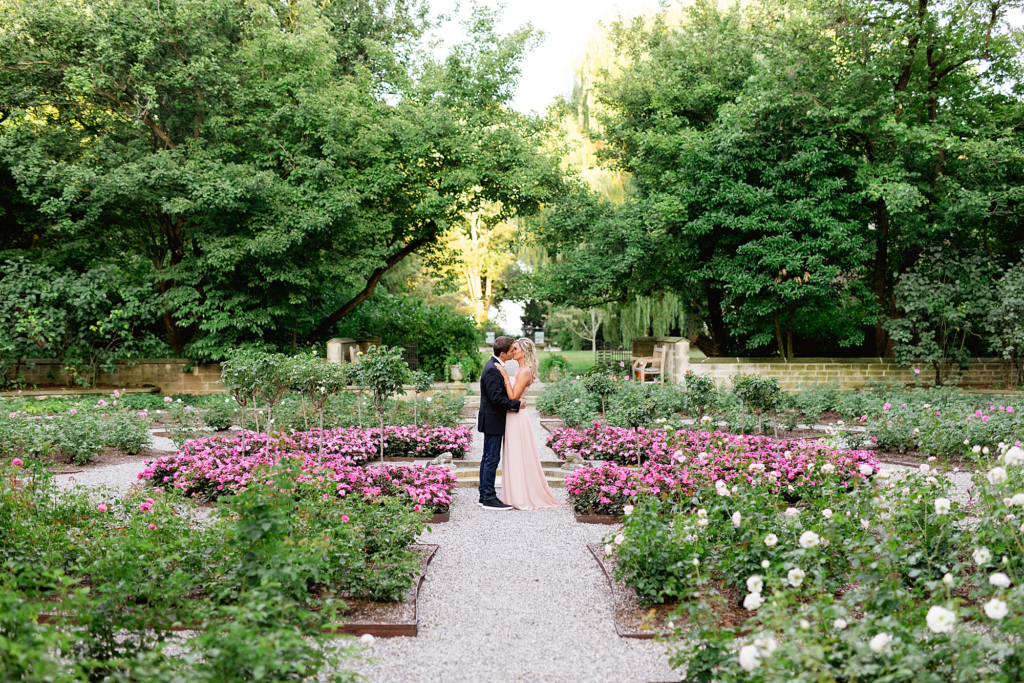 A classic late summer engagement session at the Edsel and Eleanor Ford House in Grosse Pointe, Michigan by Breanne Rochelle Photography.