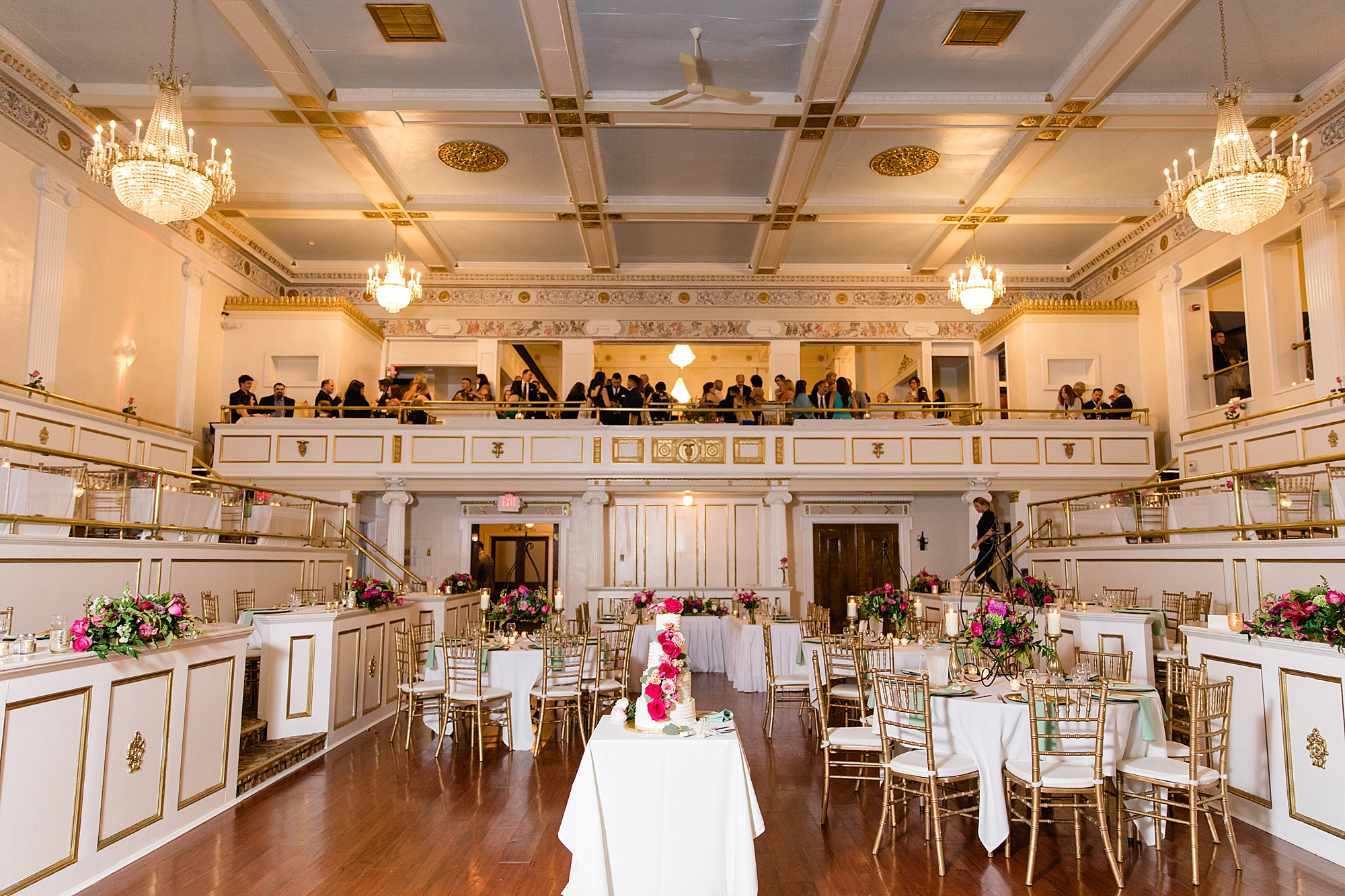 A classic ballroom wedding at the Lafayette Grande filled with blush and fuchsia peonies by Breanne Rochelle Photography.