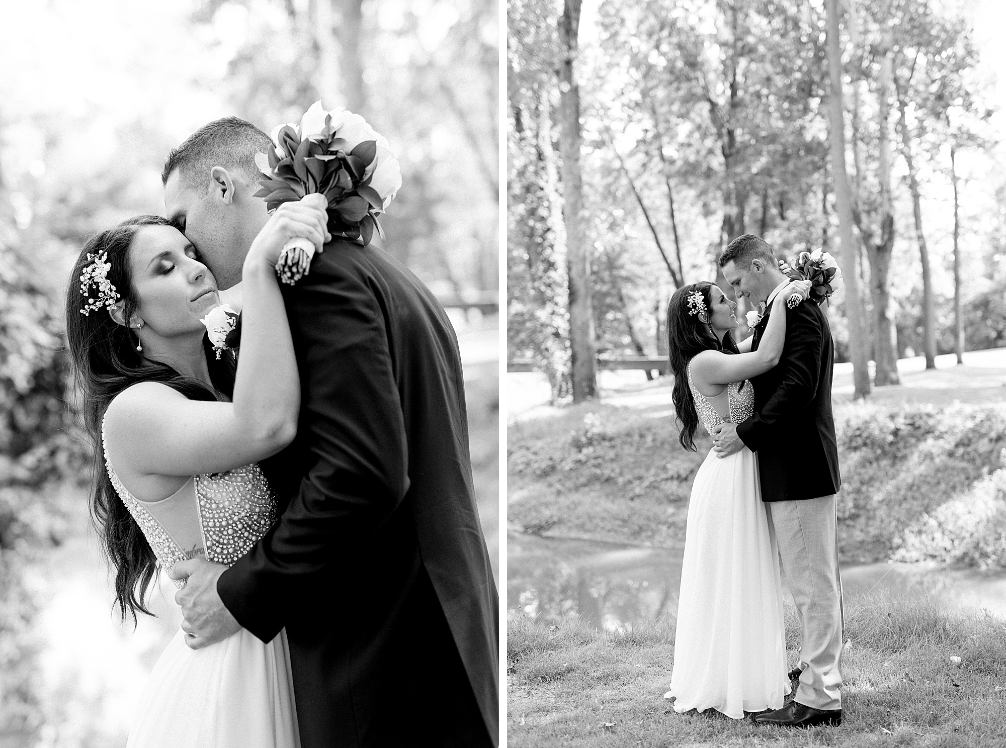 A romantic navy and gray summer Metro Detroit wedding at Sycamore Hills by Breanne Rochelle Photography.
