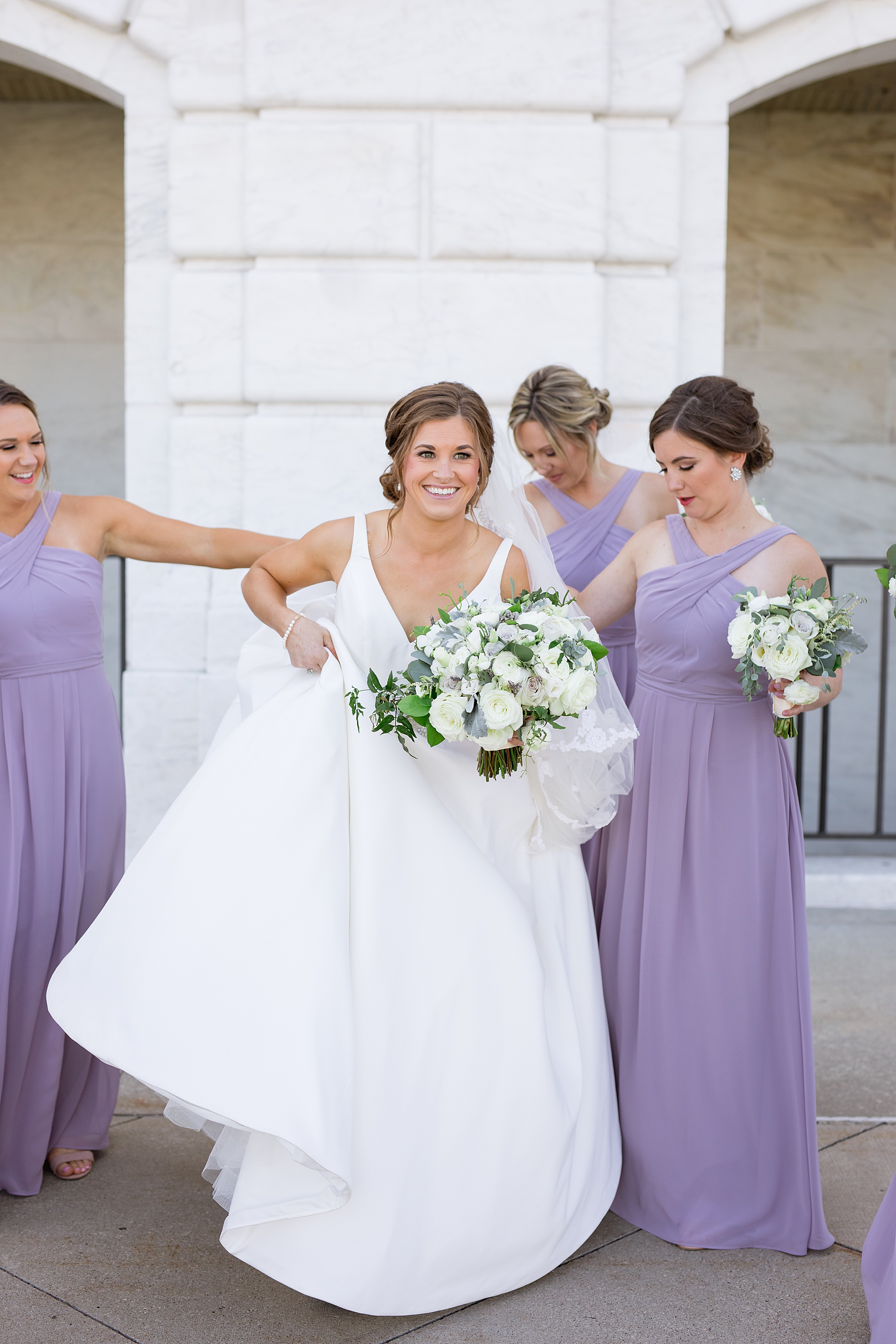 An elegant lavender and ivory wedding at the historic Guardian Building in Downtown Detroit, Michigan by Breanne Rochelle Photography.