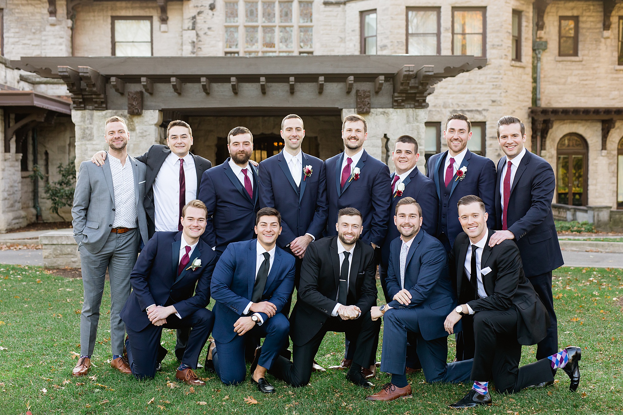 A classic navy and burgundy Fall Dearborn Inn wedding in Dearborn, Michigan by Breanne Rochelle Photography.