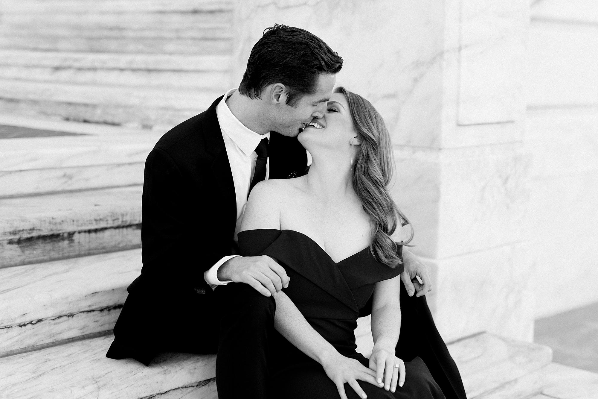 Kissing poses for engagement photo | Breanne Rochelle Photography