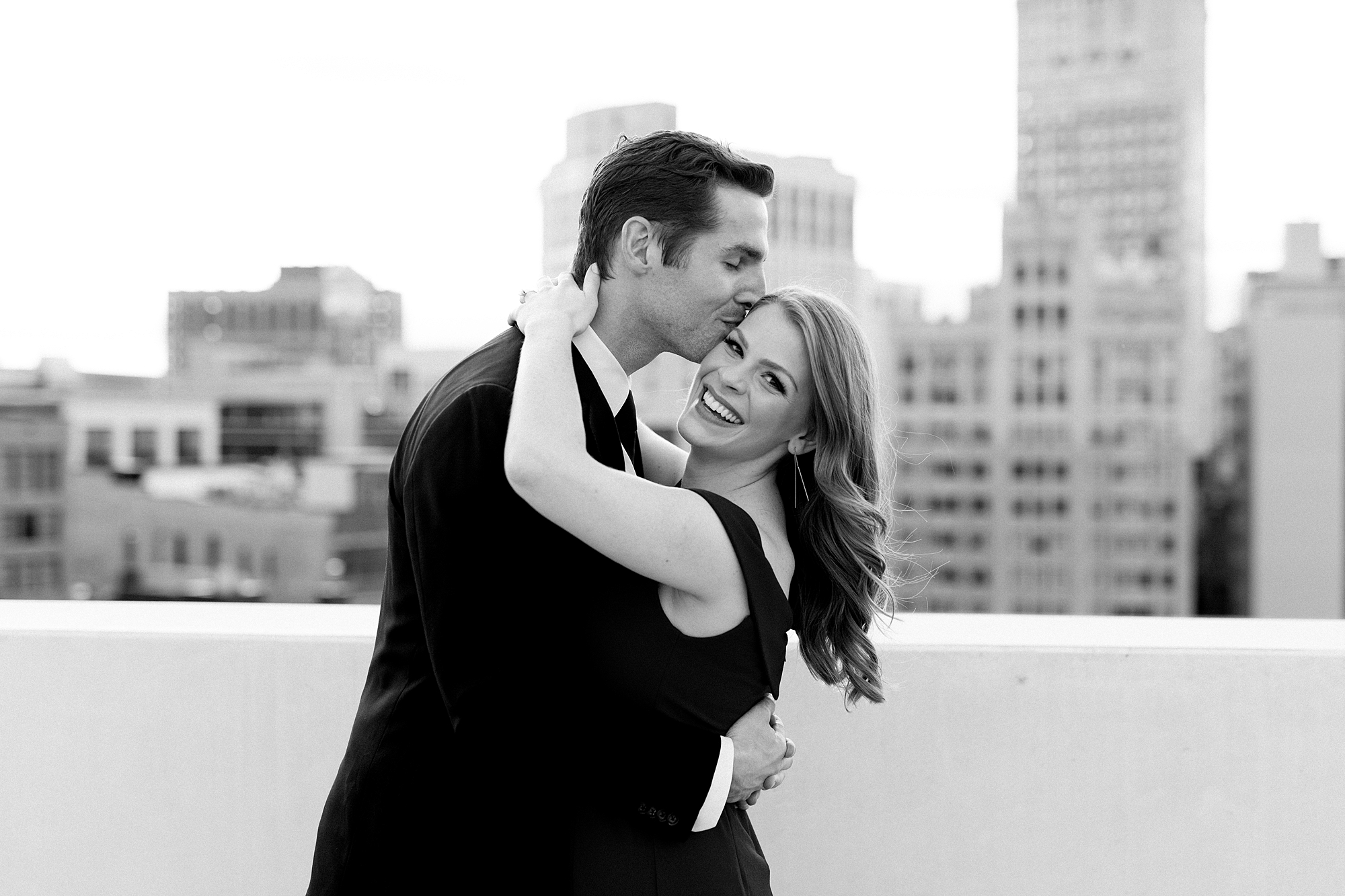 Engagement photos on a rooftop | Detroit | Breanne Rochelle Photography