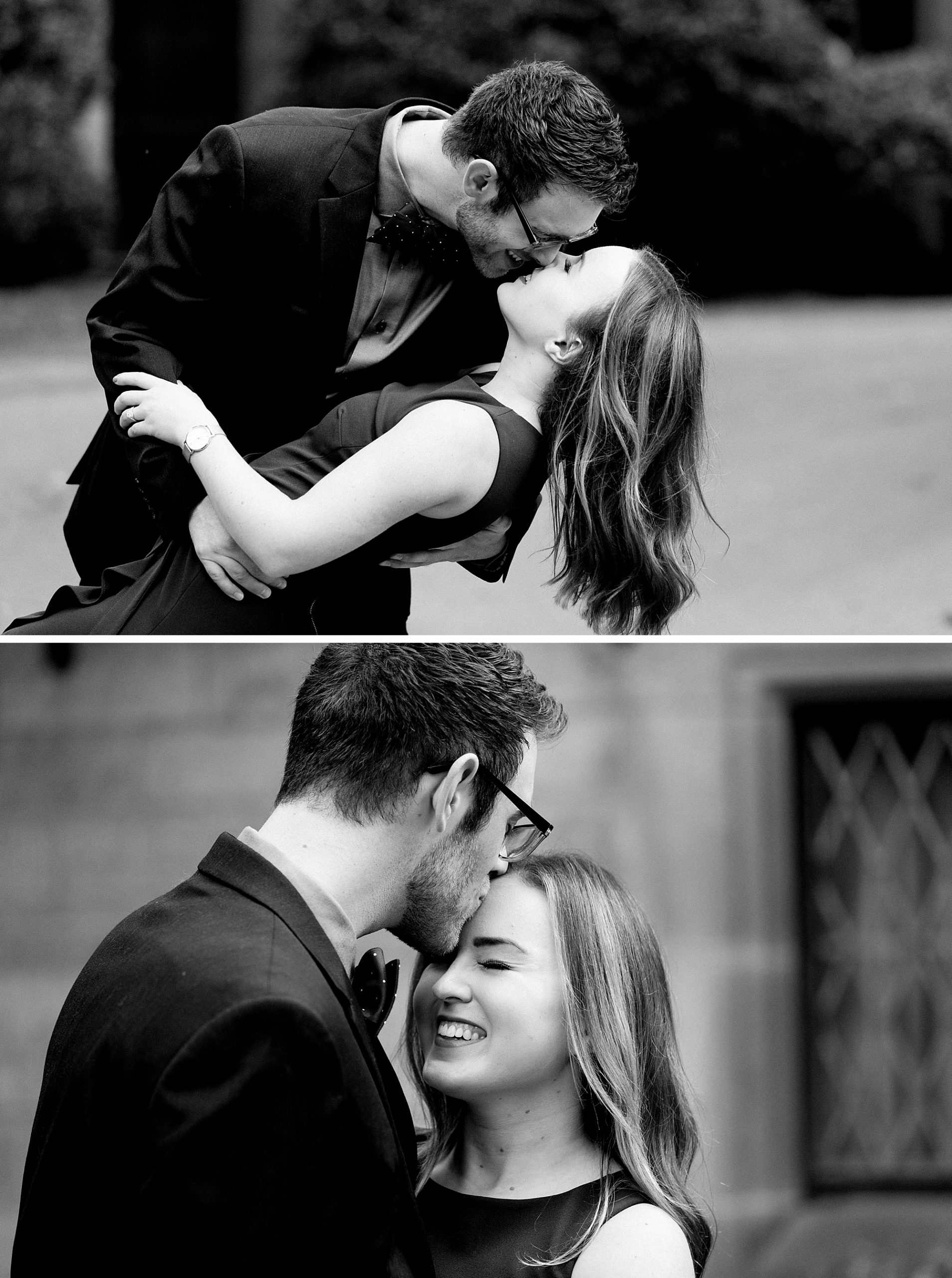 Couple kissing poses for engagement shoot by Brianne Rochelle Photography
