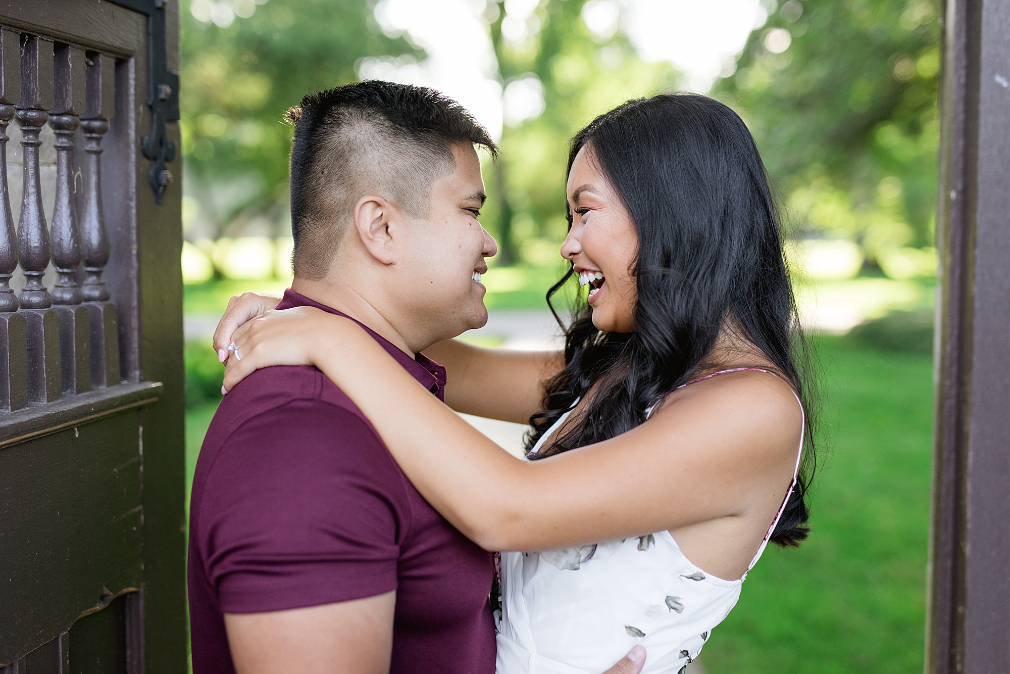 An elegant Detroit, Michigan Summer Edsel and Eleanor Ford House engagement photo session by Breanne Rochelle Photography.