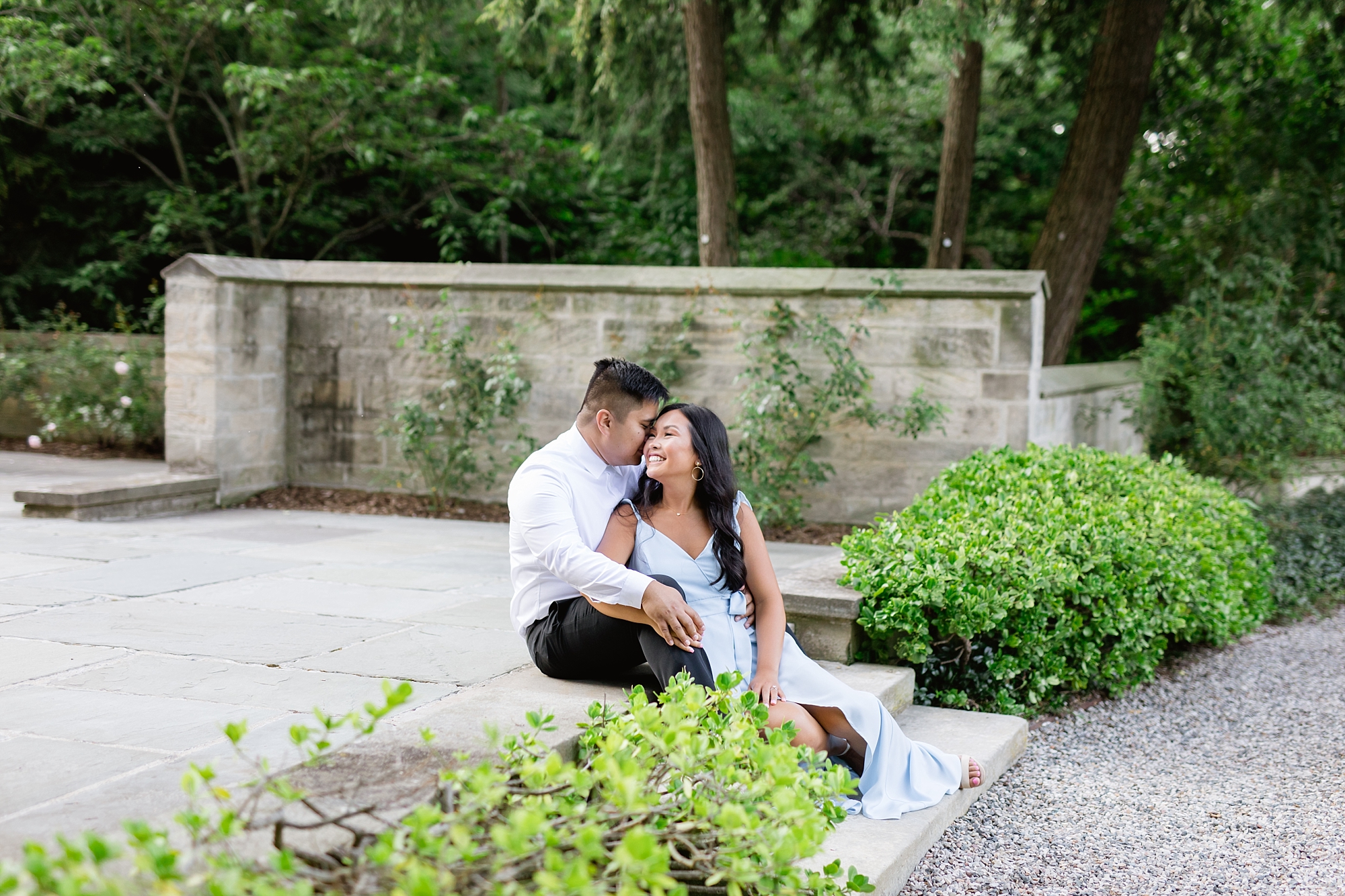 An elegant Detroit, Michigan Summer Edsel and Eleanor Ford House engagement photo session by Breanne Rochelle Photography.