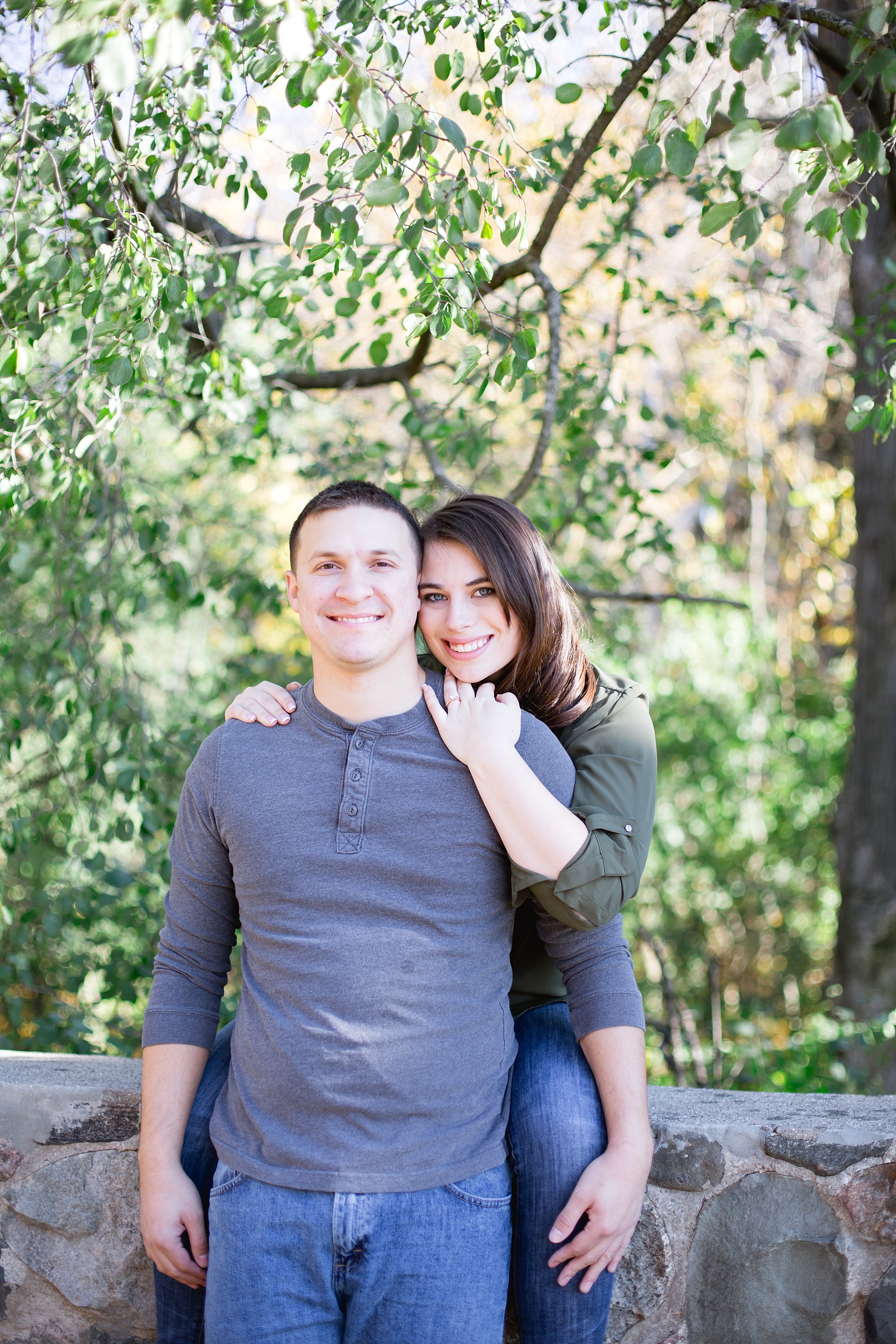 A Fall engagement session at Stoney Creek in Rochester Hills, Michigan by Breanne Rochelle Photography.