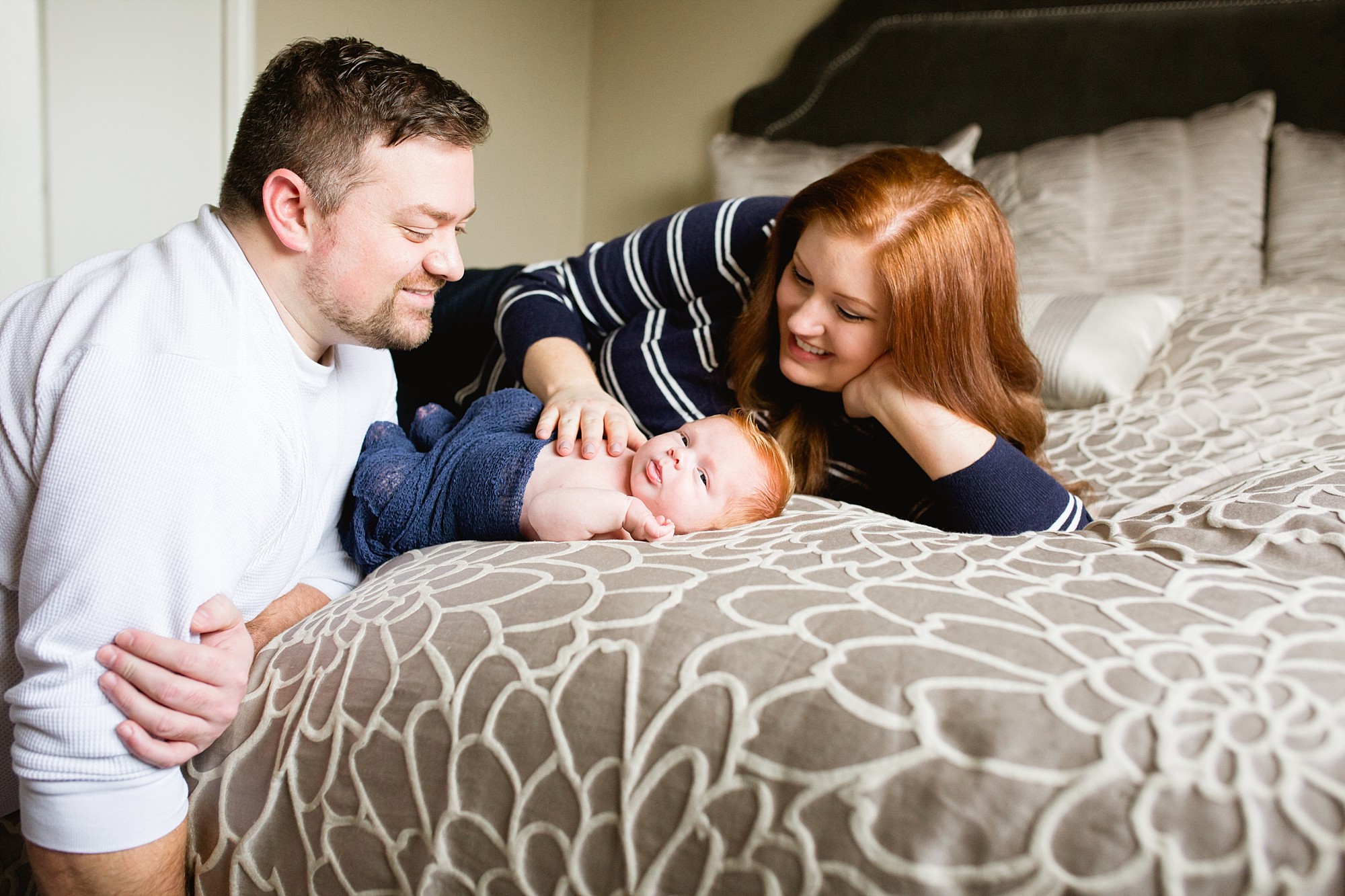 A sweet lifestyle baby boy newborn session in Michigan by Breanne Rochelle Photography.
