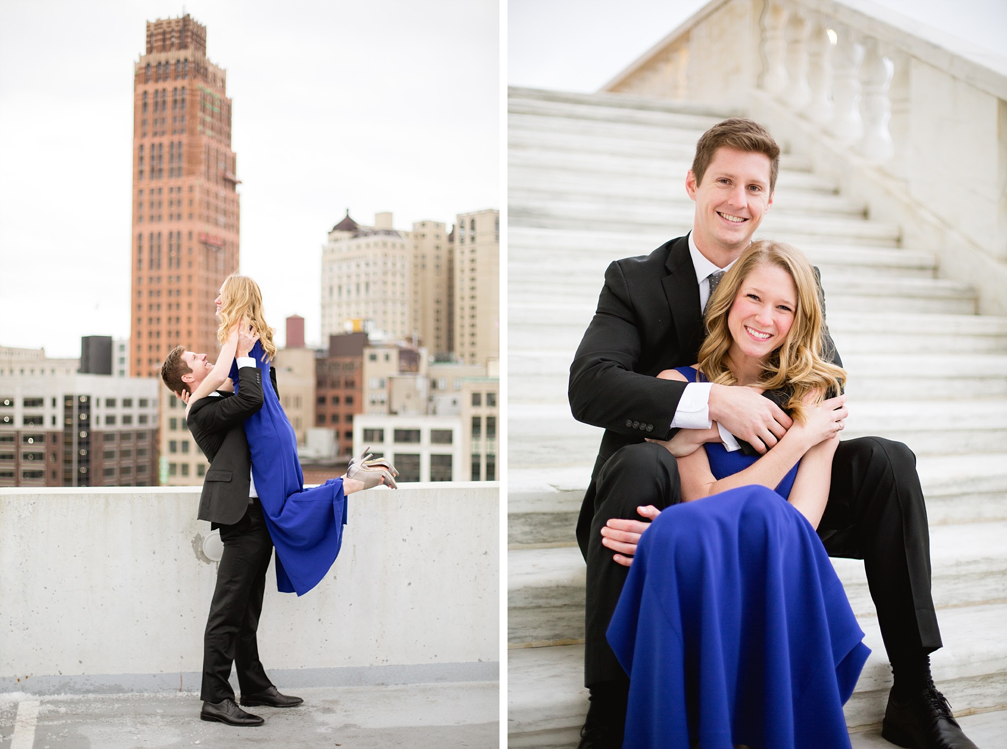 A Winter anniversary session in Downtown Detroit, Michigan by Breanne Rochelle Photography.