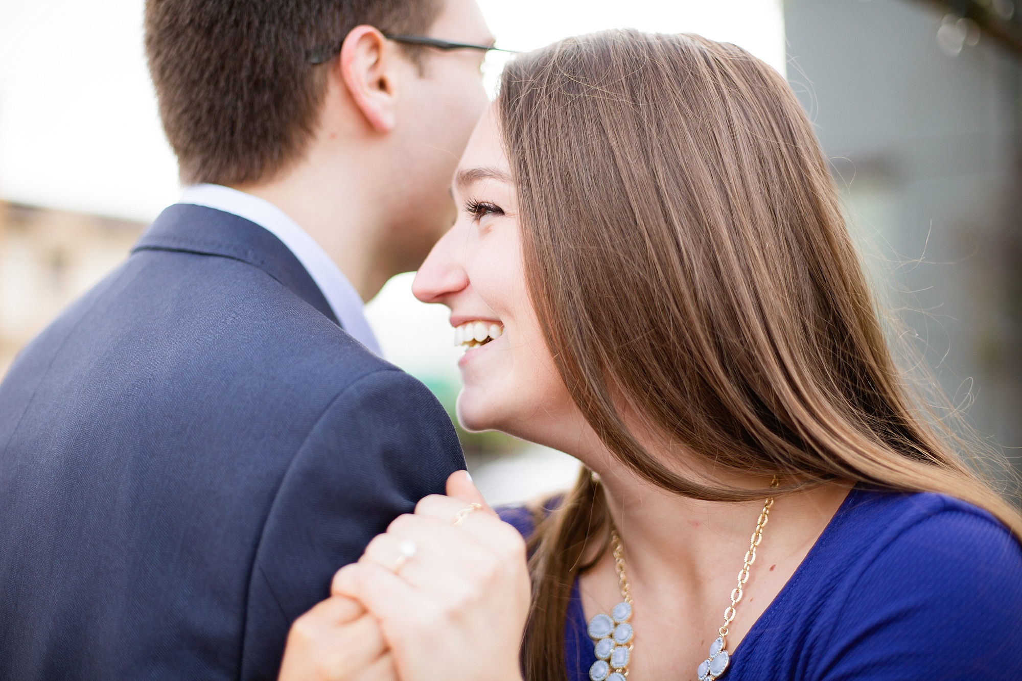 A classic early morning spring engagement session in Downtown Northville, Michigan by Breanne Rochelle Photography. 
