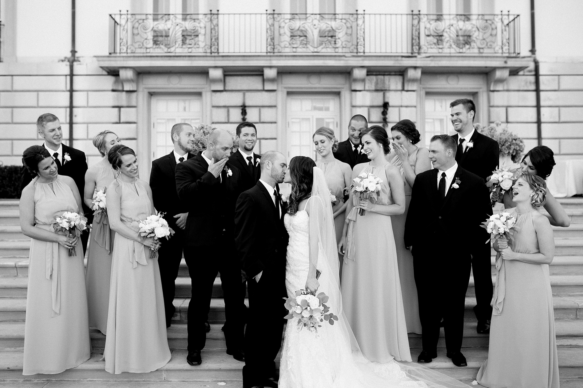 An elegant black tie summer wedding at The War Memorial in Grosse Pointe, Michigan by Breanne Rochelle Photography. 