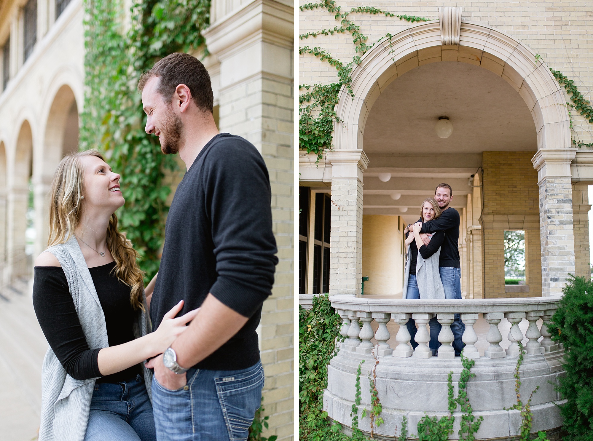 An elegant summer city engagement session in Downtown Detroit and Belle Isle in Michigan by Breanne Rochelle Photography. 