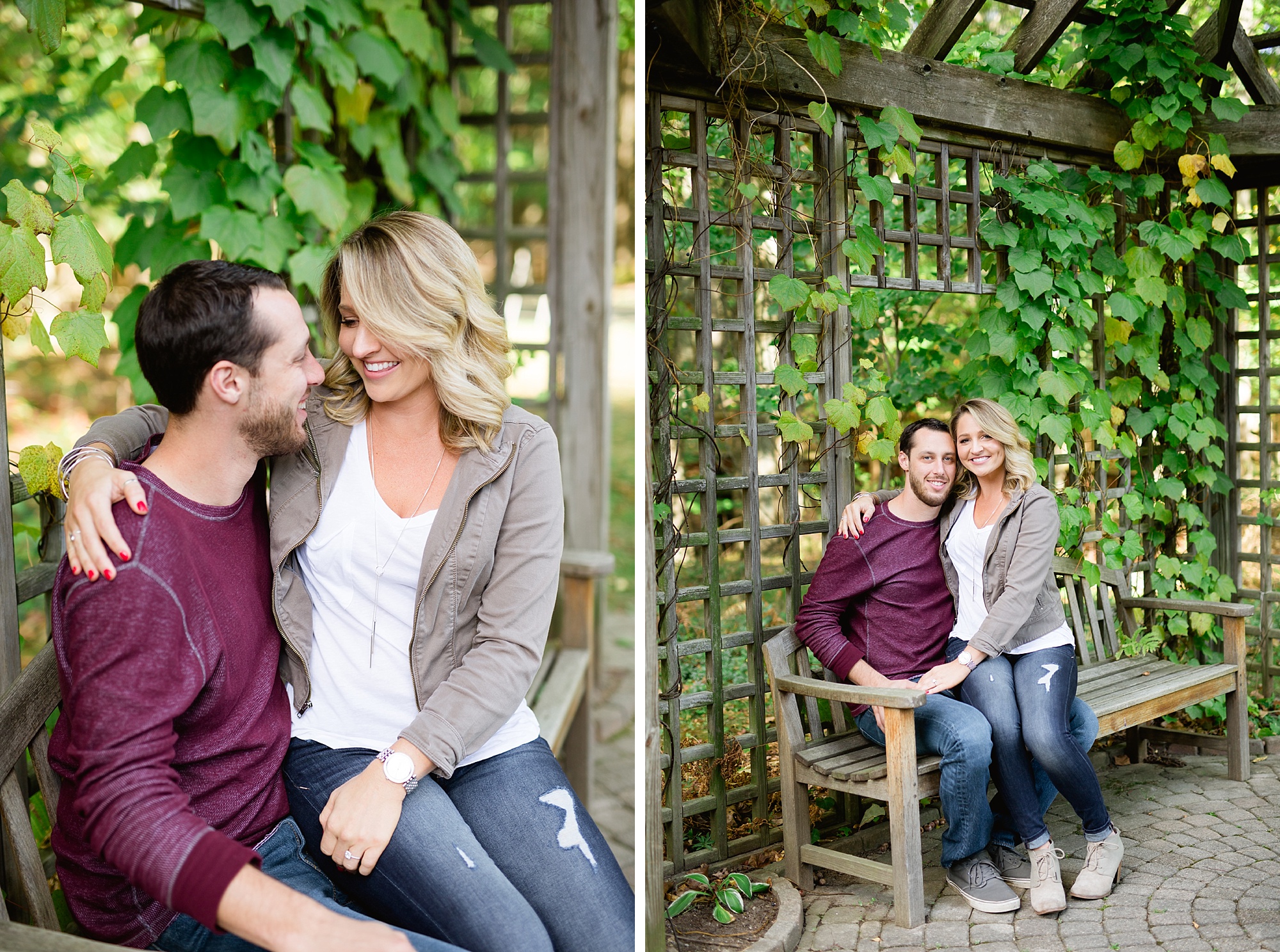 A sunny fall engagement session in Clarkston, Michigan by Breanne Rochelle Photography.