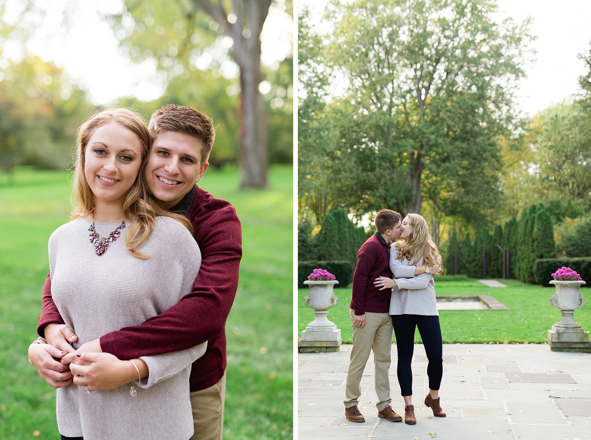 A classic Fall engagement session at the Edsel & Eleanor Ford House by Breanne Rochelle Photography.