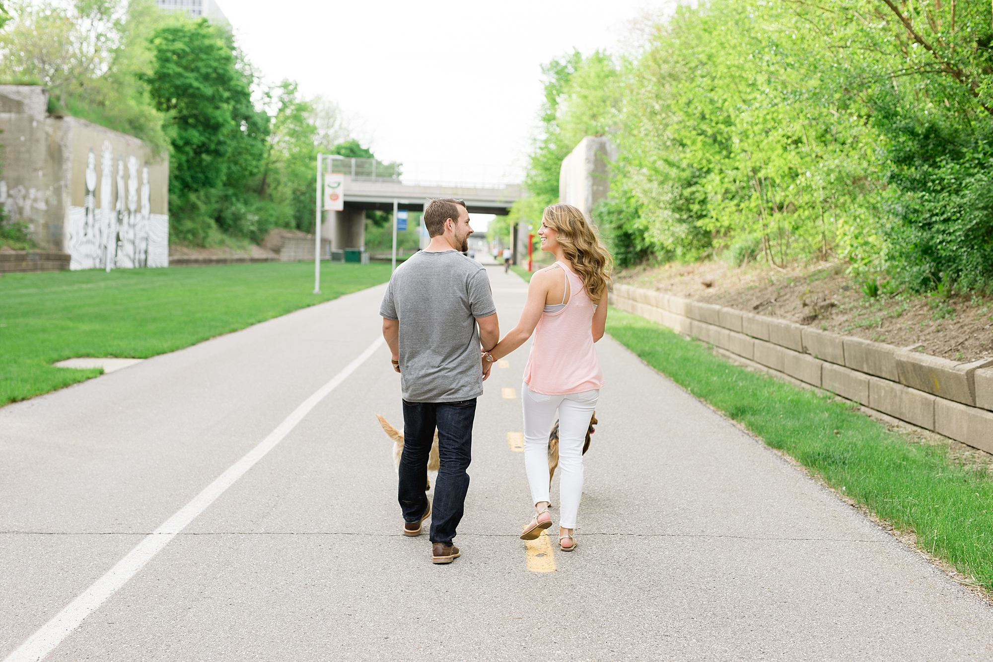 A lovely sunset May engagement session at Belle Isle and Dequindre Cut in Downtown Detroit, Michigan by Breanne Rochelle Photography.