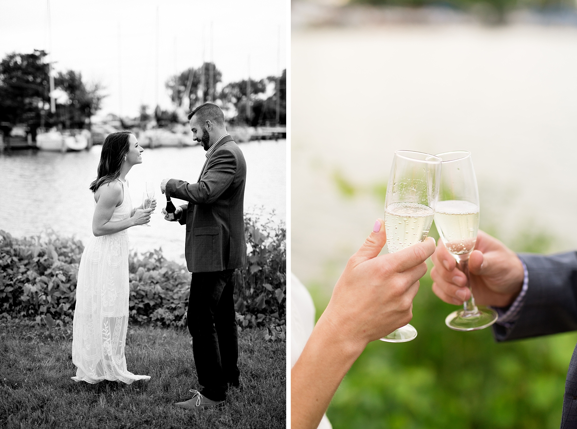 An early summer engagement at the Detroit Yacht Club on Belle Isle in Detroit, Michigan by Breanne Rochelle Photography.
