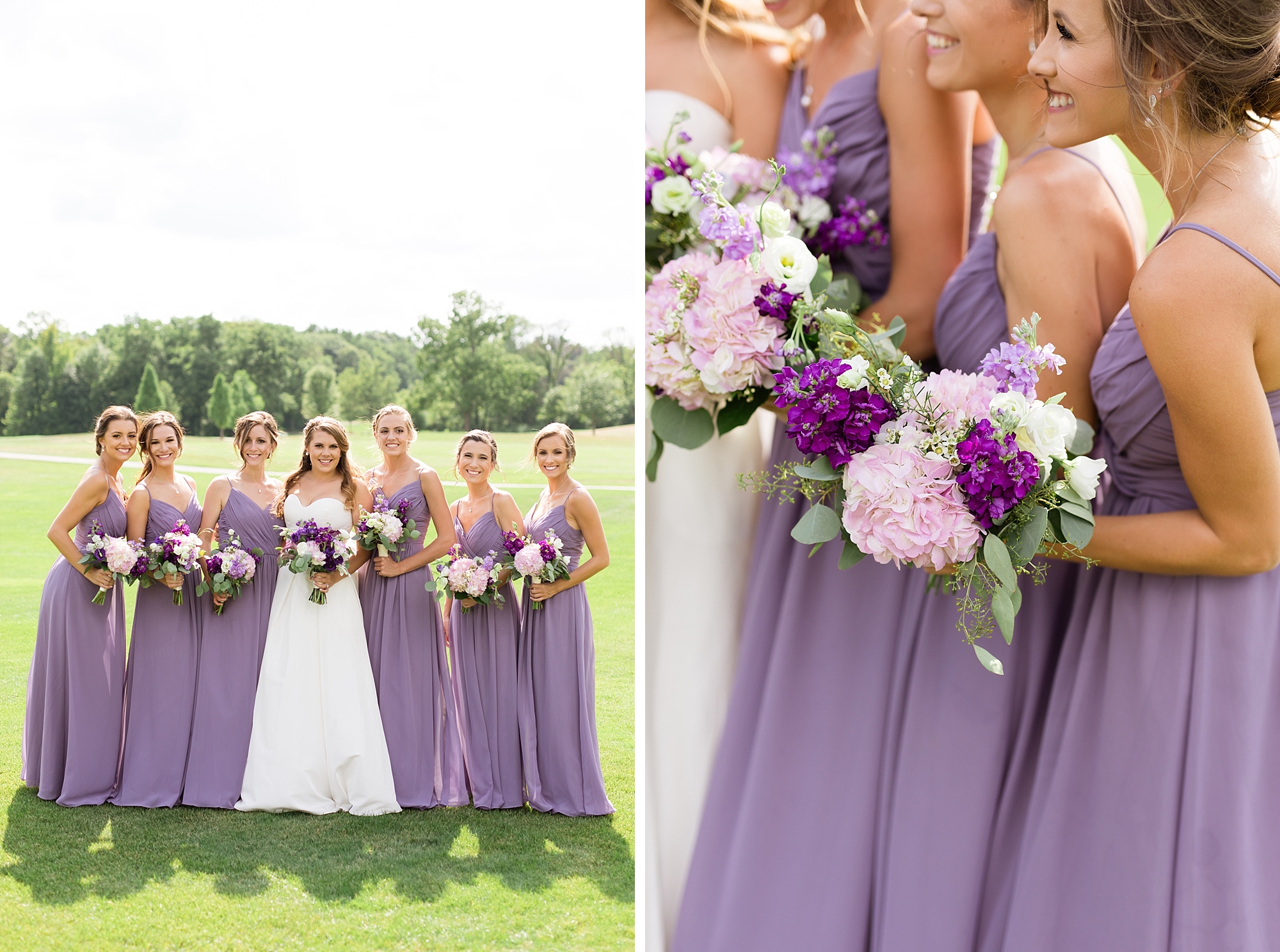 Classic summer wedding filled with violet, gold, and greenery at Fox Hills in Plymouth, MI by Breanne Rochelle Photography.