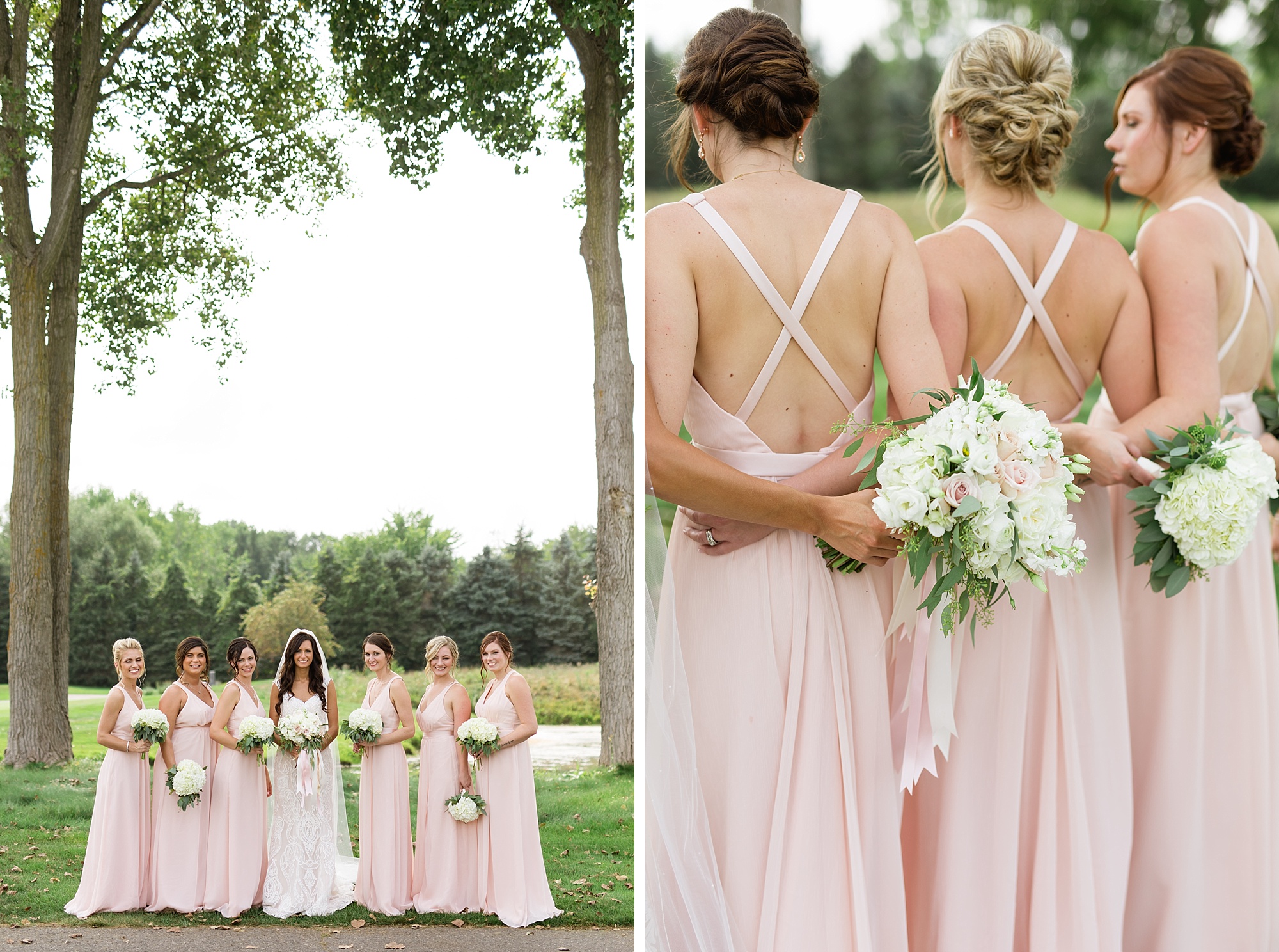 A romantic blush and gold summer wedding at Paint Creek Country Club in Lake Orion, Michigan by Breanne Rochelle Photography.
