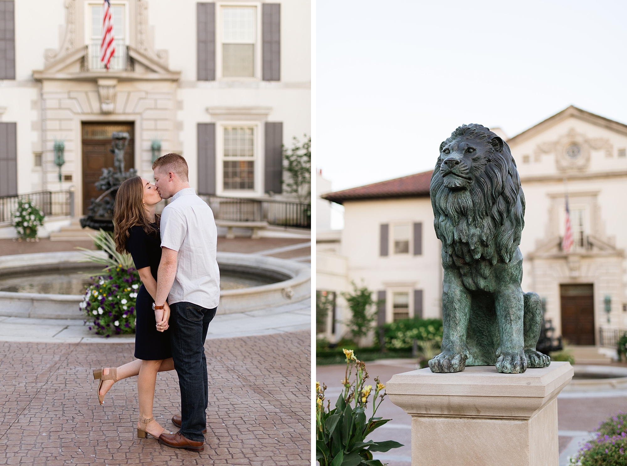 A classic end of summer engagement session at The War Memorial in Grosse Pointe, Michigan by Breanne Rochelle Photography.