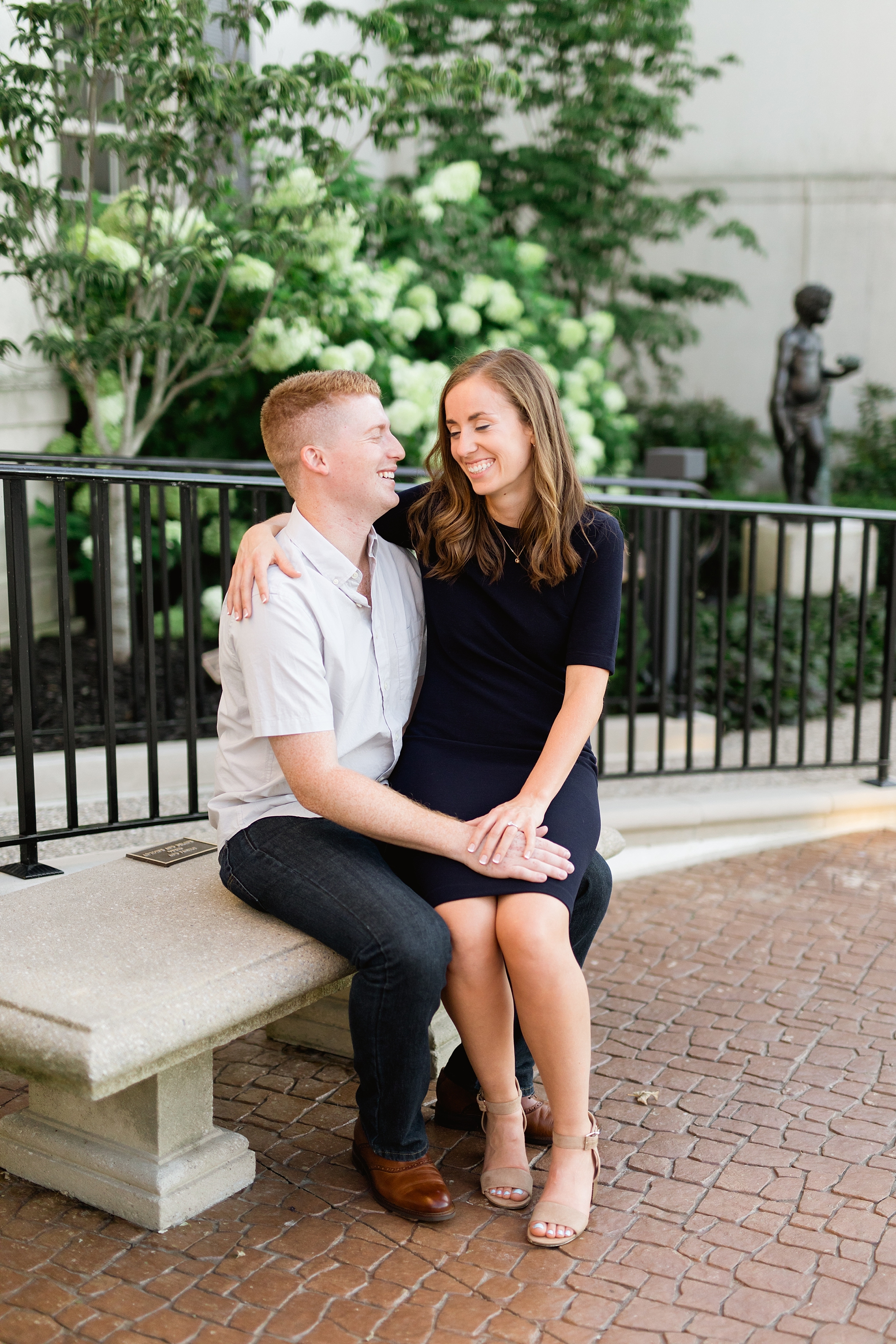 A classic end of summer engagement session at The War Memorial in Grosse Pointe, Michigan by Breanne Rochelle Photography.