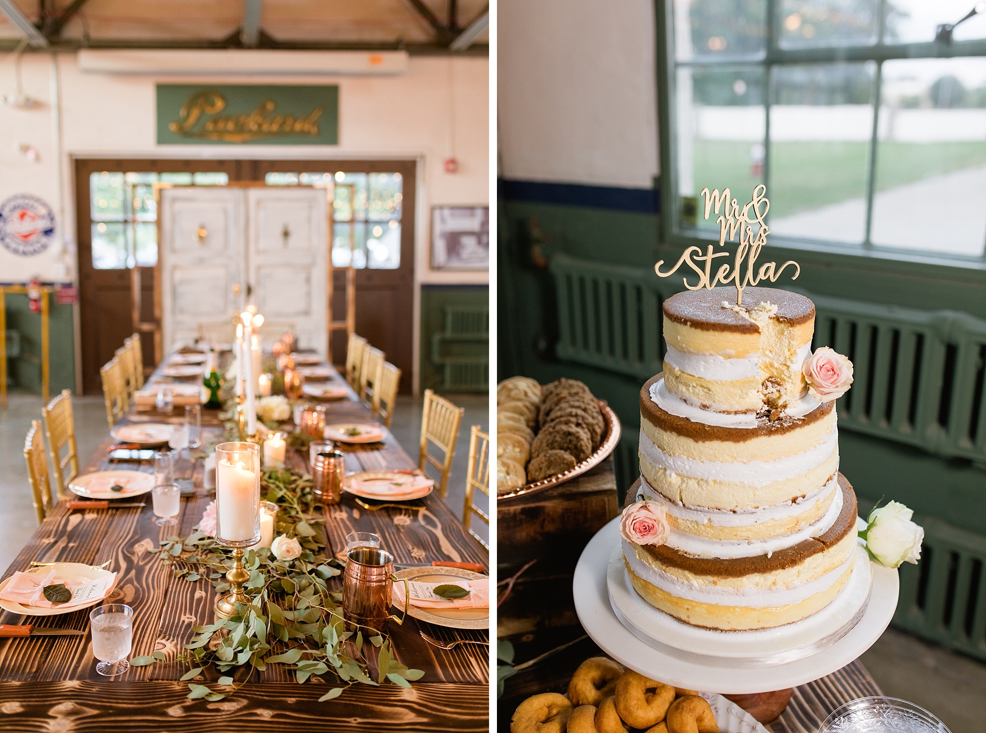A classic blush and gold late summer wedding at Packard Proving Grounds in Shelby Township, Michigan by Breanne Rochelle Photography.
