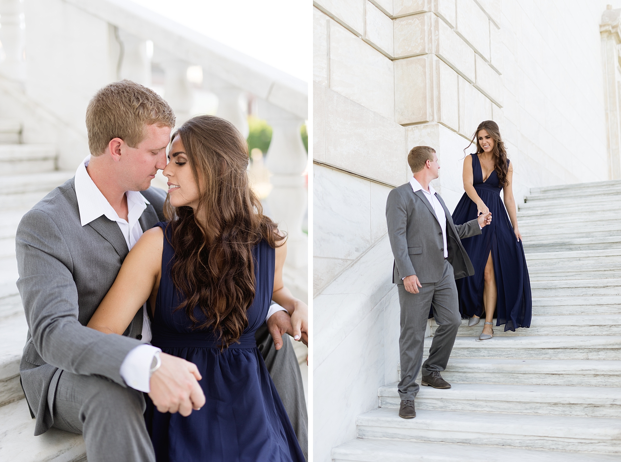 An elegant late summer engagement session at the DIA, Detroit Public Library, and Belle Isle Park in Downtown Detroit, Michigan by Breanne Rochelle Photography.